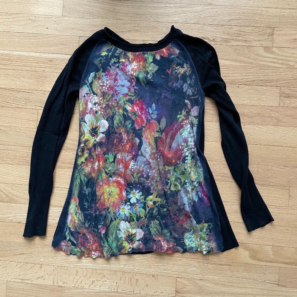 Anthropologie Floral Sweater